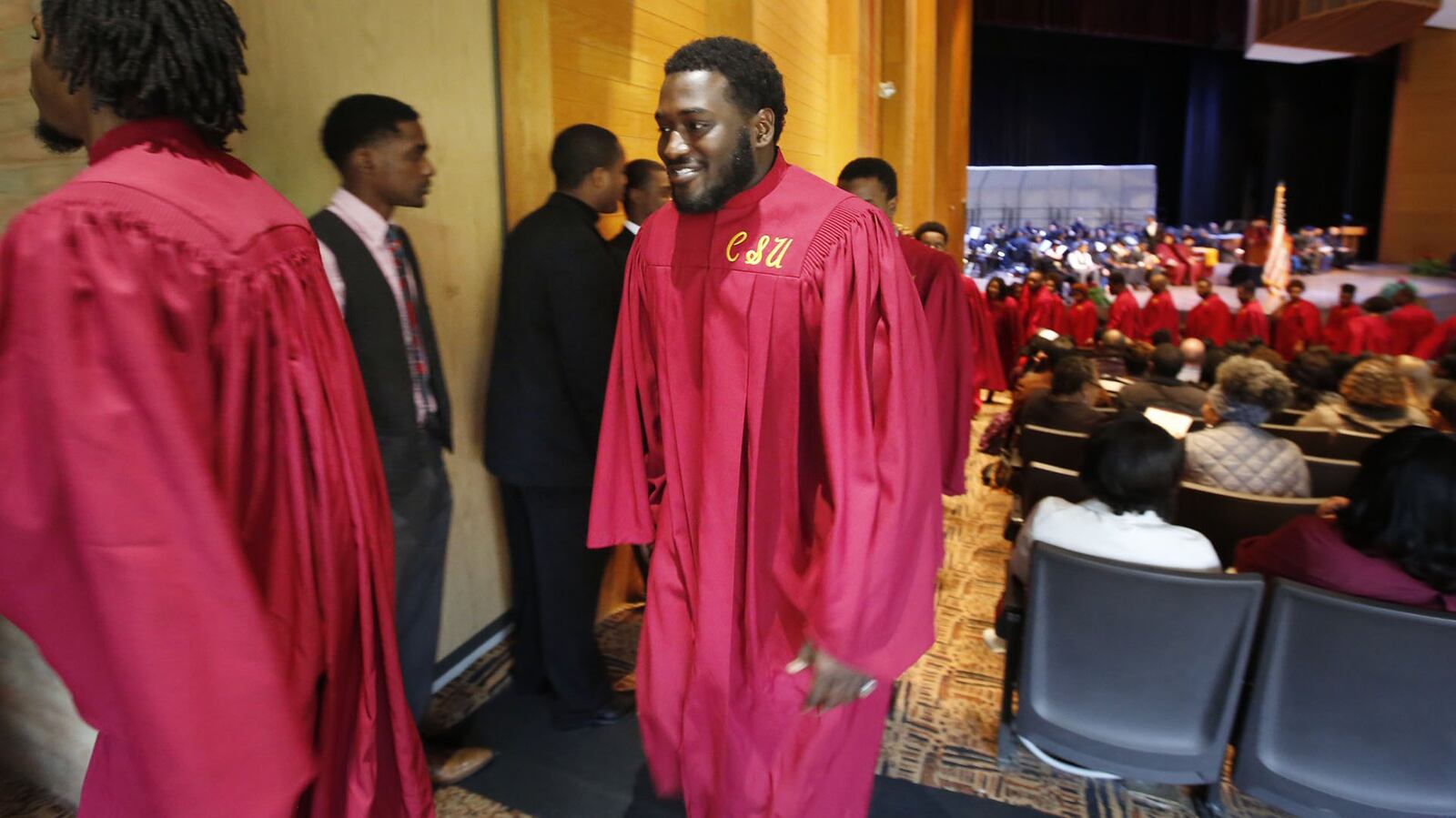 The Sack Man can sing. Central State University Marauder’s defensive end John Franklin leads the football team in sacks. He can also sing in four languages and is a member of the Grammy winning Central State Chorus. TY GREENLEES / STAFF