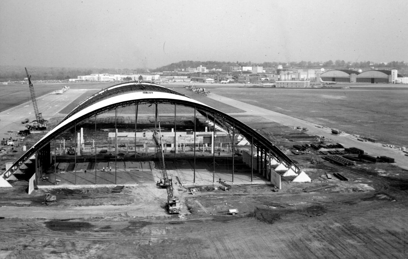 The United States Air Force Museum in 1970 during construction of the first building. The museum was re-designated as the National Museum of the United States Air Force in 2004. PHOTO COURTESY OF THE UNITED STATES AIR FORCE
