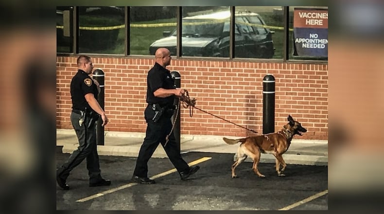 Montgomery County Sheriff's deputies, including a K-9, responded to a robbery June 22, 2018, at Rite Aid in Harrison Twp.