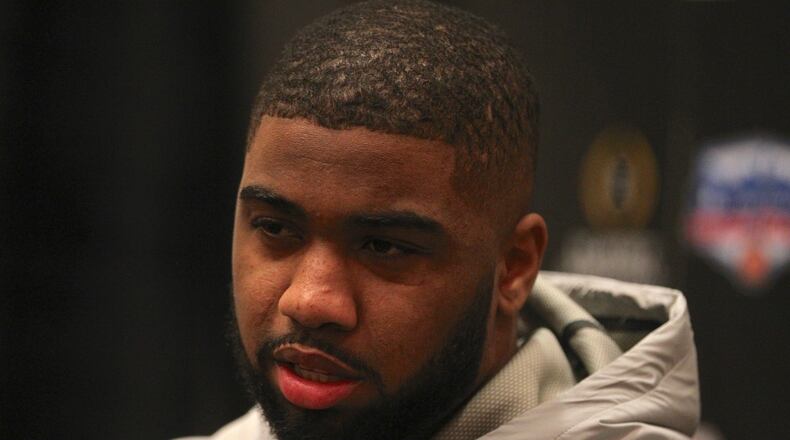 Ohio State linebacker Chris Worley speaks at a Fiesta Bowl press conference on Dec. 28, 2016.
