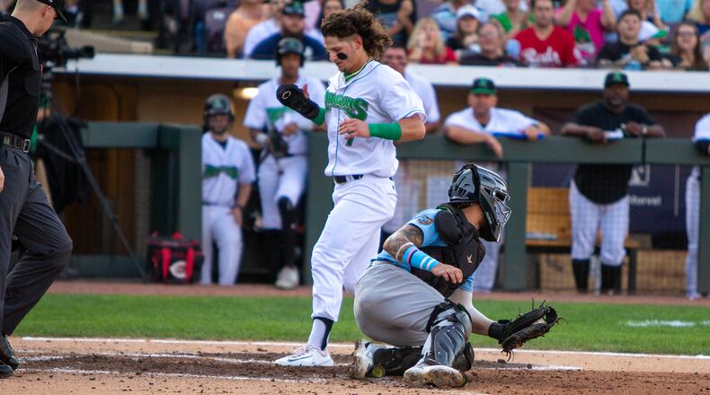 Austin Hendrick, shown earlier this season, hit two home runs in Dayton's win over Great Lakes on Tuesday night. Jeff Gilbert/CONTRIBUTED
