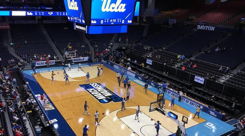 UCLA practices Monday, March 12, 2018, at UD Arena. David Jablonski/STAFF