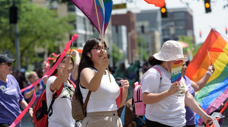 The Greater Dayton LGBT Center hosted the Dayton Pride: United We Can Parade and Festival at Courthouse Square in downtown Dayton on Saturday, June 3, 2023. TOM GILLIAM/CONTRIBUTING PHOTOGRAPHER