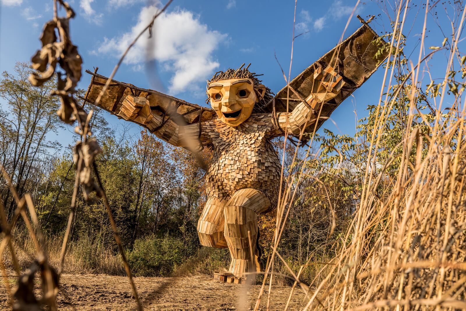Danish artist Thomas Dambo, his international crew and some dedicated volunteers have created an entire family of trolls at Aullwood Audubon Center and Farm. The trolls will live there on a permanent basis. CONTRIBUTED