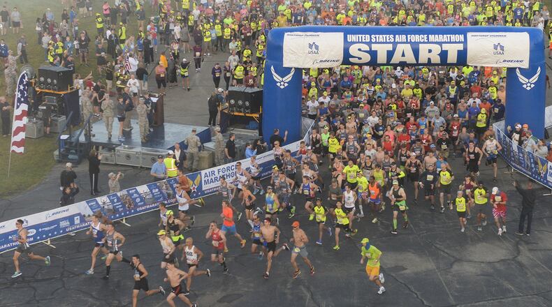 The 22nd running of the Air Force Marathon will take place Sept. 15 at Wright-Patterson Air Force Base with thousands of runners from around the world are scheduled to participate in the event. (U.S. Air Force photos/graphics)