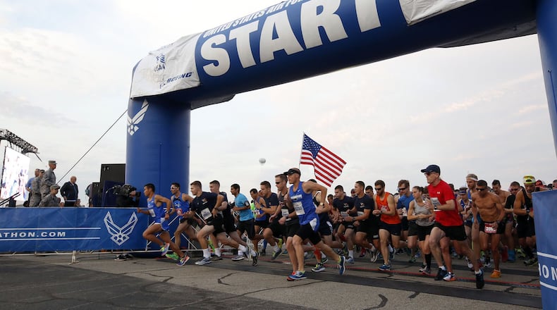 The 2015 Air Force Marathon begins. TY GREENLEES / STAFF FILE PHOTO