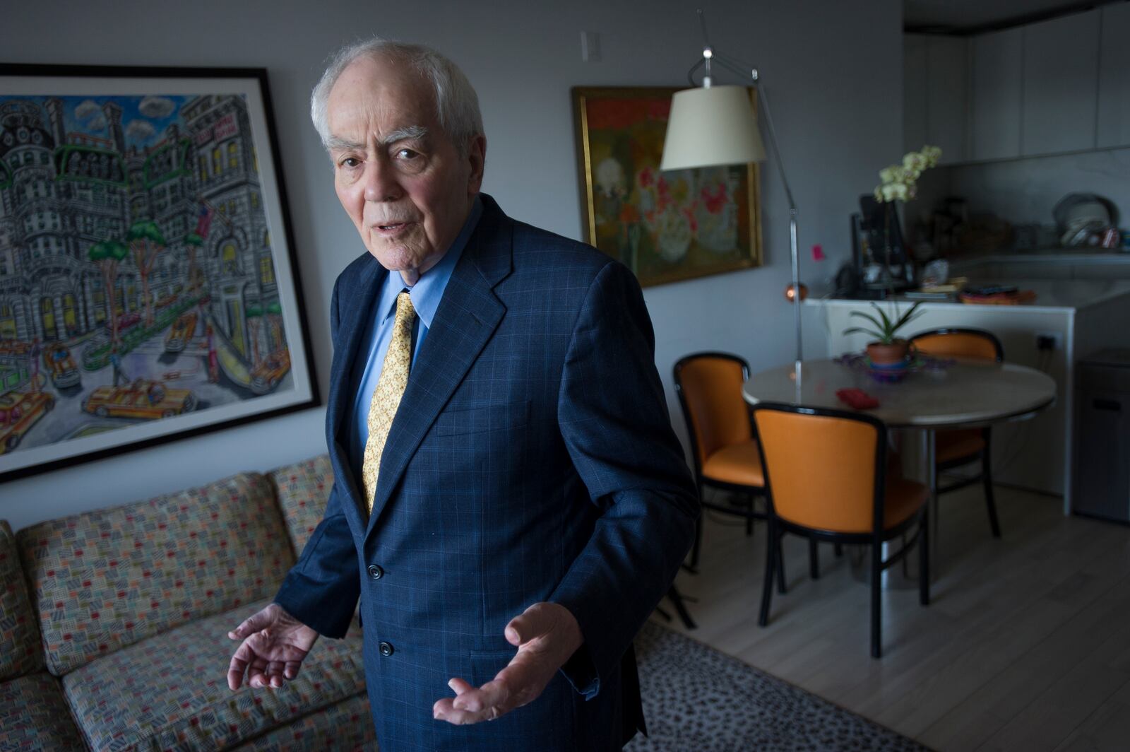 Jimmy Breslin at his home in New York, April 6, 2012. Breslin, the New York City newspaper columnist and best-selling author who leveled the powerful and elevated the powerless for more than 50 years with brick-hard words and a jagged-glass wit, died on March 19, 2017, at his home in New York. He was 88. (Joshua Bright/The New York Times)