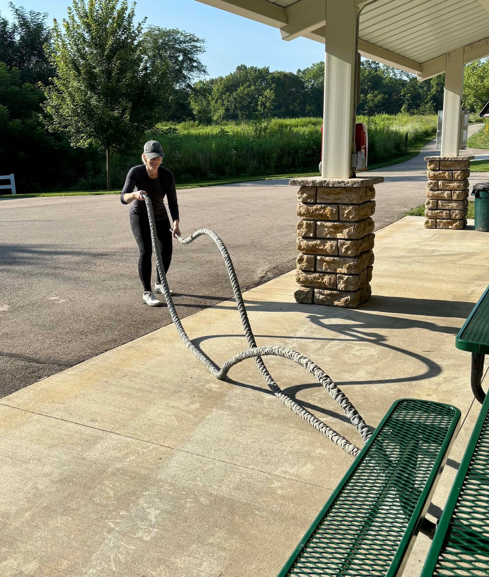 All equipment, like the pictured battle ropes, is supplied by instructor Jan Bratton. DEBBIE JUNIEWICZ