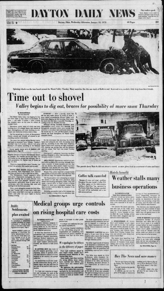 Winter Blizzard of 1978 Dayton