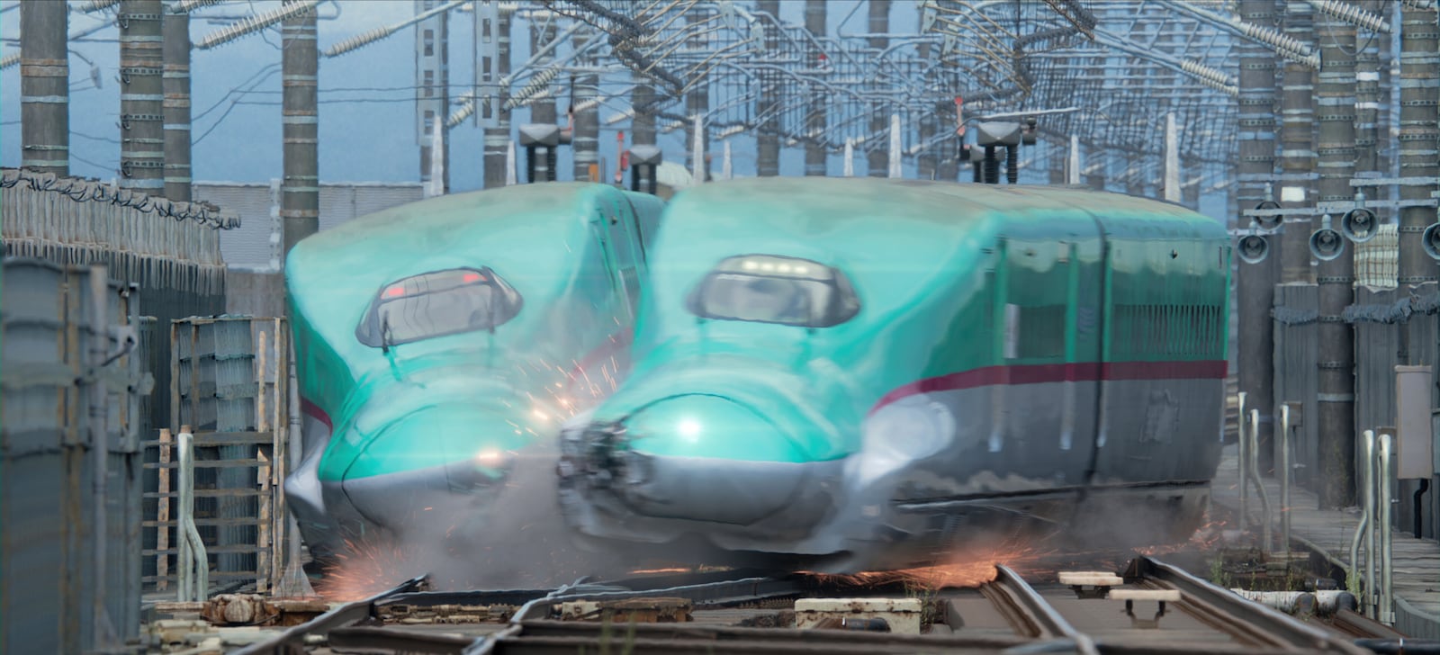 This image released by Netflix shows a scene from "Bullet Train Explosion." (Netflix via AP)
