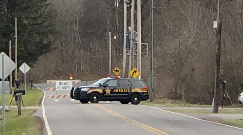 The Warren County Sheriff’s Office continued to block Oregonia Road, east of Lebanon, Friday morning while investigating a fatal shooting overnight that resulted in the death of an 18-year-old Centerville man. STAFF/LAWRENCE BUDD