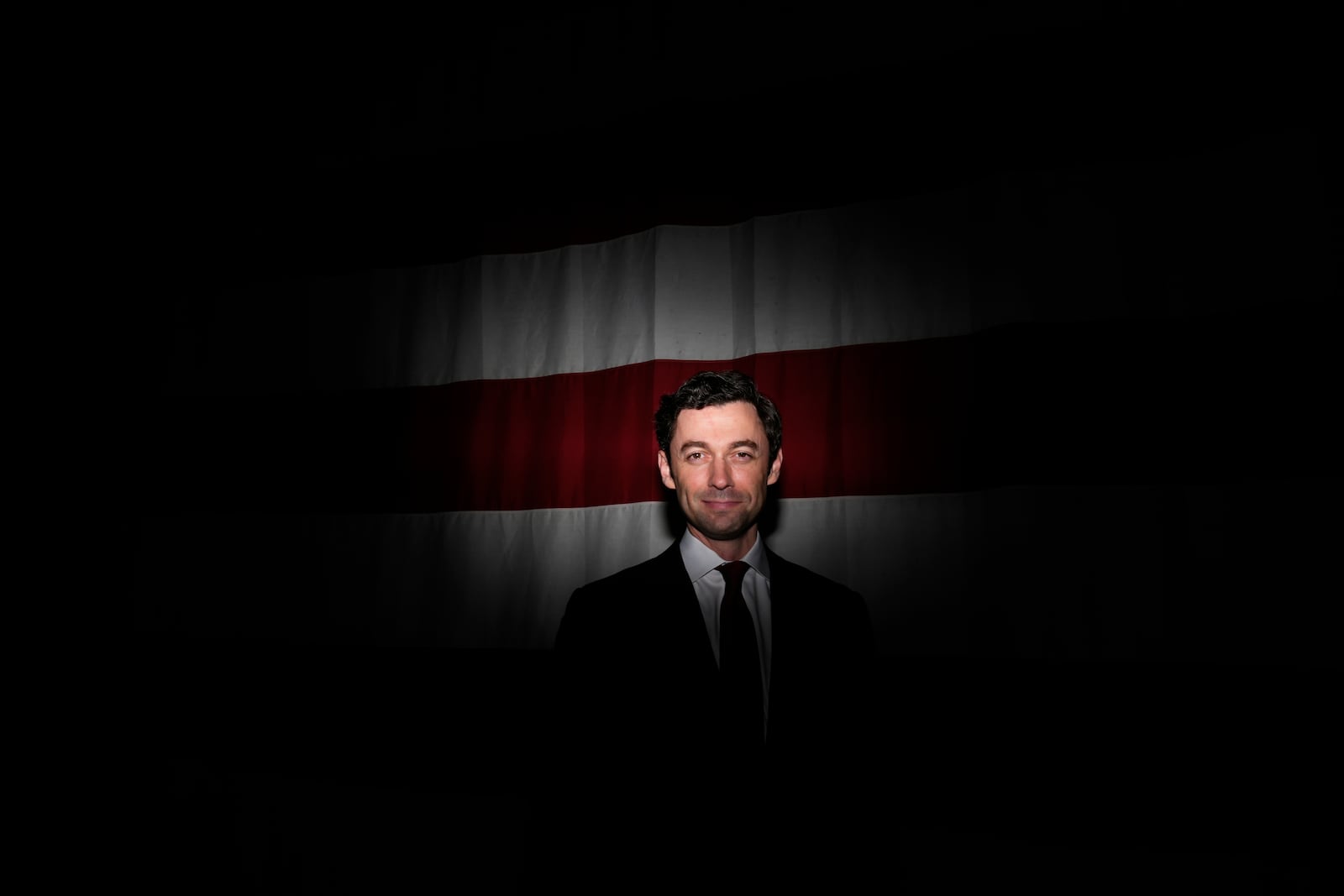 Sen. Jon Ossoff, D-Ga., poses for a portrait during an event at Dobbins Air Reserve Base, Saturday, April 26, 2025, in Marietta, Ga. (AP Photo/Brynn Anderson)