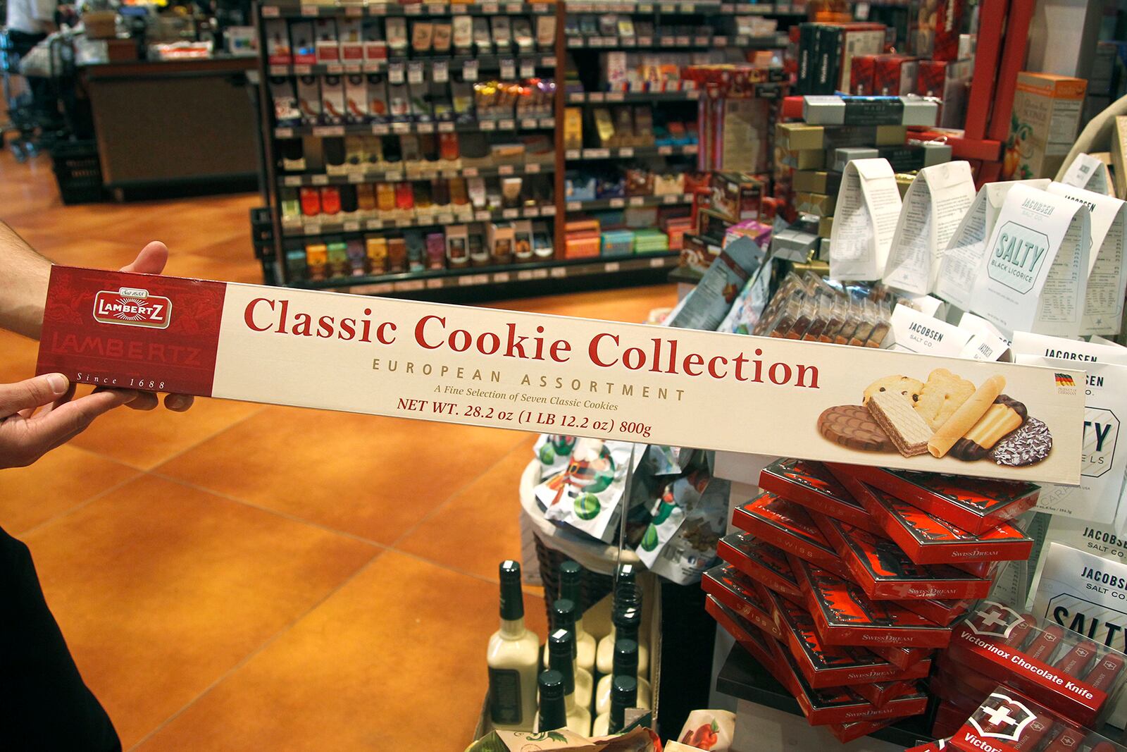 A yard of cookies made by Lambertz. LISA POWELL / STAFF