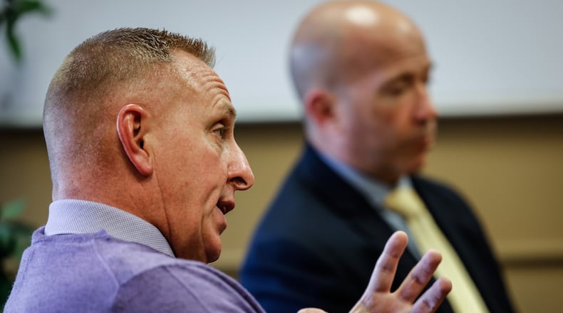 Dayton Major Brian Johns who is in charge of investigations along with Lt. Jason Hall are expanding the cold case unit trying to solve homicides and sexual assaults. JIM NOELKER/STAFF