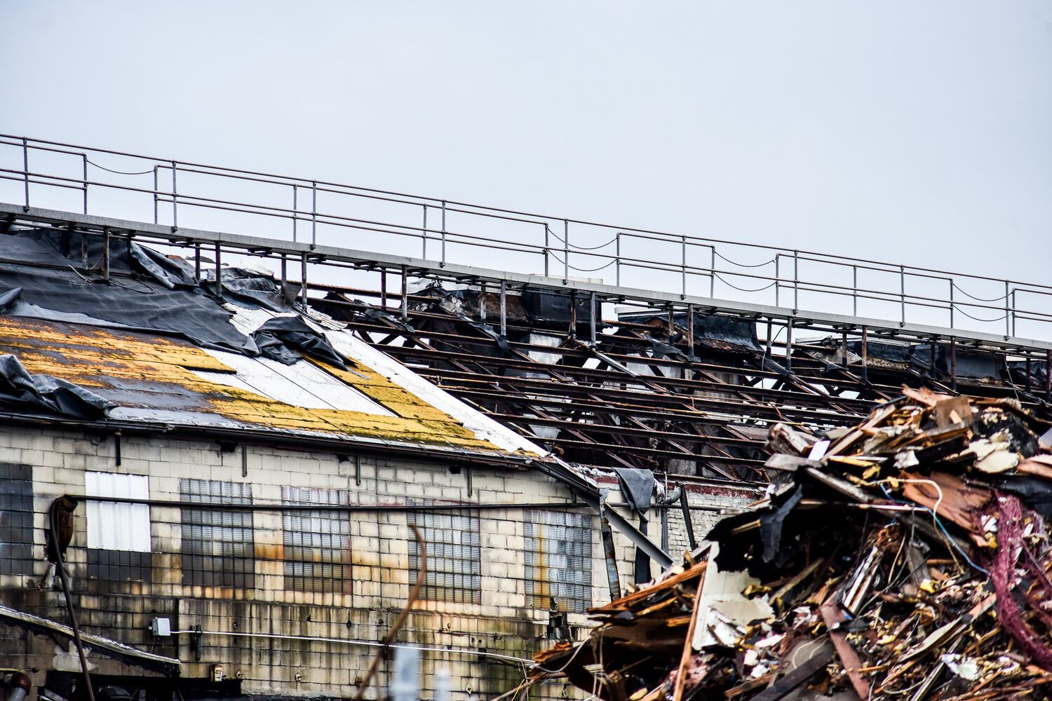 Demolition continues at former Franklin Boxboard building