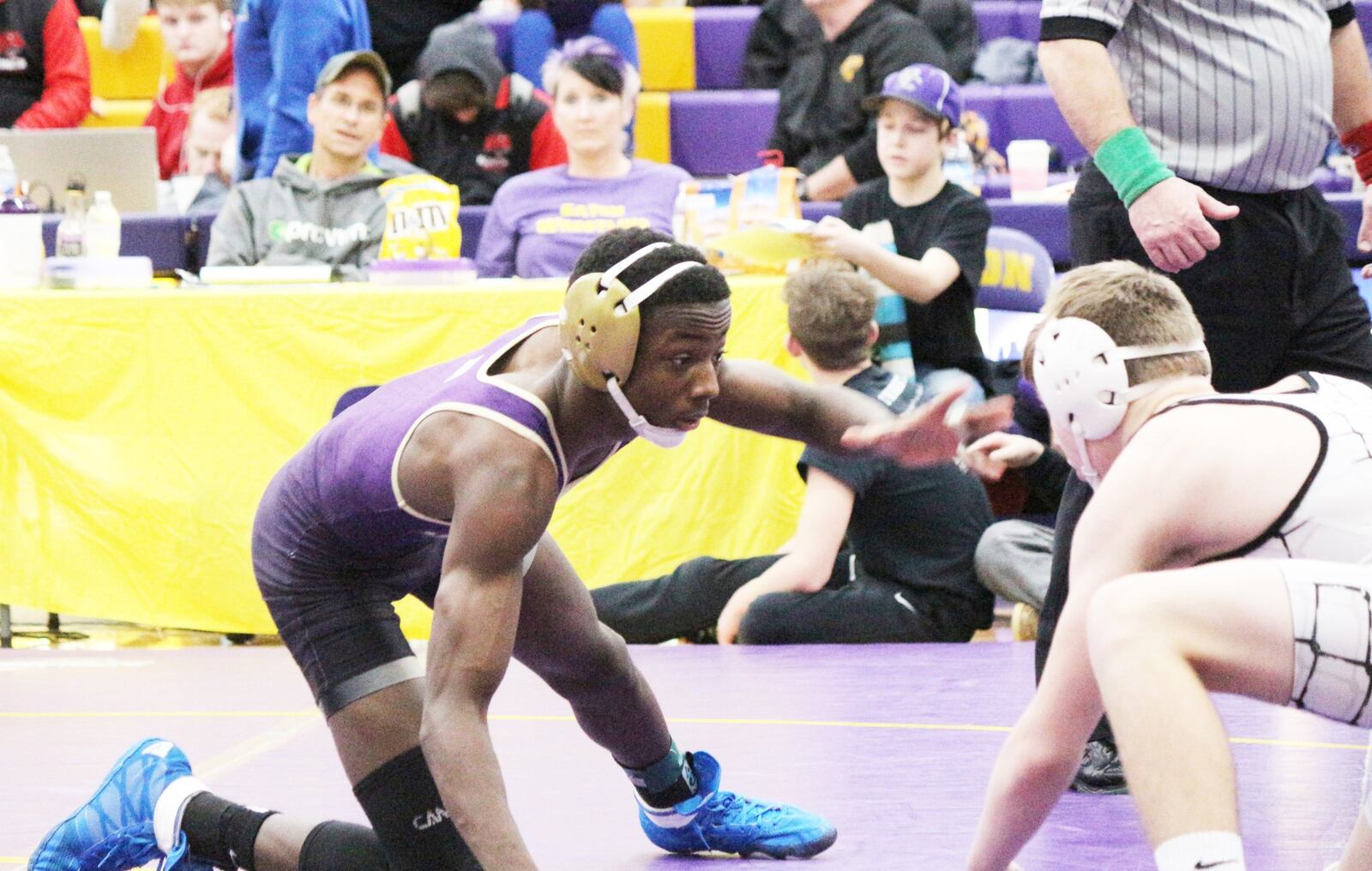 Thurgood Marshall H.S. senior Ayyoub Muhammed (left) is 22-0 and looking for a return to the state wrestling tournament. GREG BILLING / CONTRIBUTED