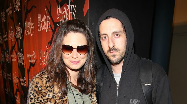 Actors Katie Lowes (L) and Adam Shapiro attend Hilarity for Charity’s 5th Annual Los Angeles Variety Show: Seth Rogen’s Halloween at Hollywood Palladium on Oct. 15, in Los Angeles. (Photo by Randy Shropshire/Getty Images)