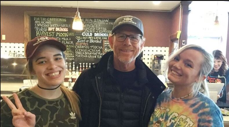 Ron Howard stopped by Triple Moon Coffee Company for a latte about noon on Monday afternoon, March 25, 2019. CONTRIBUTED BY TRIPLE MOON