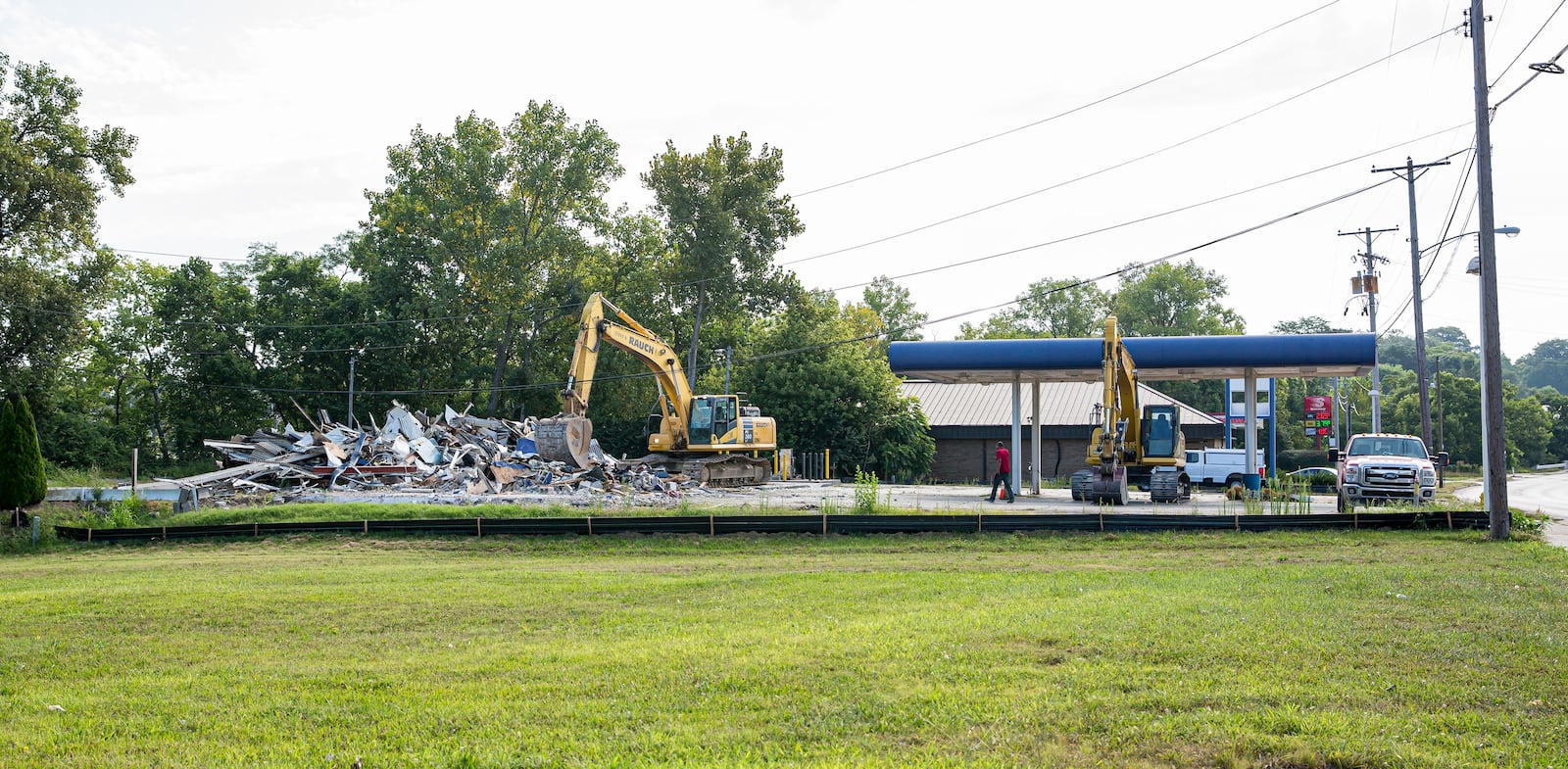 The former home of longtime business Ron's Car Care at 1241 E. Central Ave. in Miamisburg was demolished Monday, Aug. 11, to make way for a Flying Ace Express Car Wash location. CONTRIBUTED/CITY OF MIAMISBURG