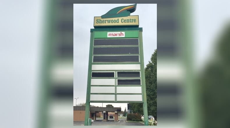 The mostly vacant Sherwood shopping center property on Troy’s north side is the focus of a study looking at future possibilities. STEVE BAKER