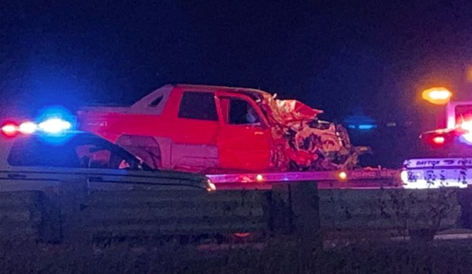 This is the red pickup truck that witnesses said caused the 13-vehicle crash that shut down northbound Interstate 75 Dec. 6, 2019, in Dayton.