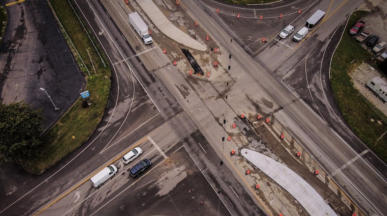 At US 35 and Orchard Lane is the site for a new "Superstreet" intersection. The construction goes from Factory Road to Orchard Lane.  JIM NOELKER/STAFF