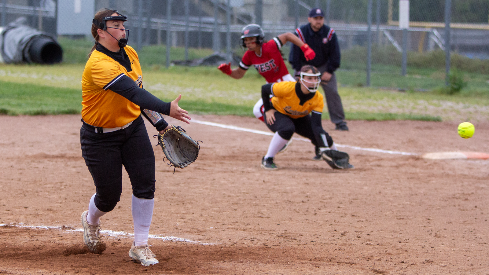 Centerville's Caitlyn Belcher throws a pitch in the seventh inning of the Elks' 8-1 victory over Lakota West in a Division I district final Thursday at Kings High School. JEFF GILBERT / CONTRIBUTED