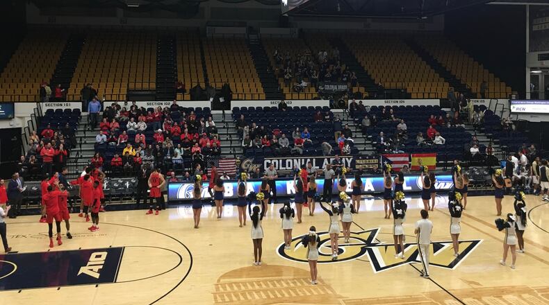 Dayton and George Washington are introduced before a game at the Charles E. Smith Center on Wednesday, Jan. 9, 2019, in Washington, D.C.