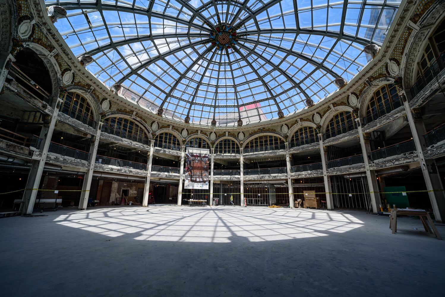 Photos of Dayton Arcade construction progress summer 2020