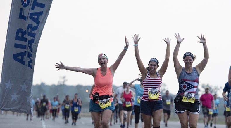 Due to the impact of the COVID-19 pandemic, Air Force officials had canceled the 2020 Air Force Marathon, which would have been held Sept. 19. A virtual race option that was already planned to be added this year and has now sold out. Runners will be required to run during the month of September their selected distance of the Air Force Marathon, half marathon, 10K, 5K, Tailwind Trot or the Fly! Fight! Win! Challenge Series race. (U.S. Air Force photo/Michelle Gigante)