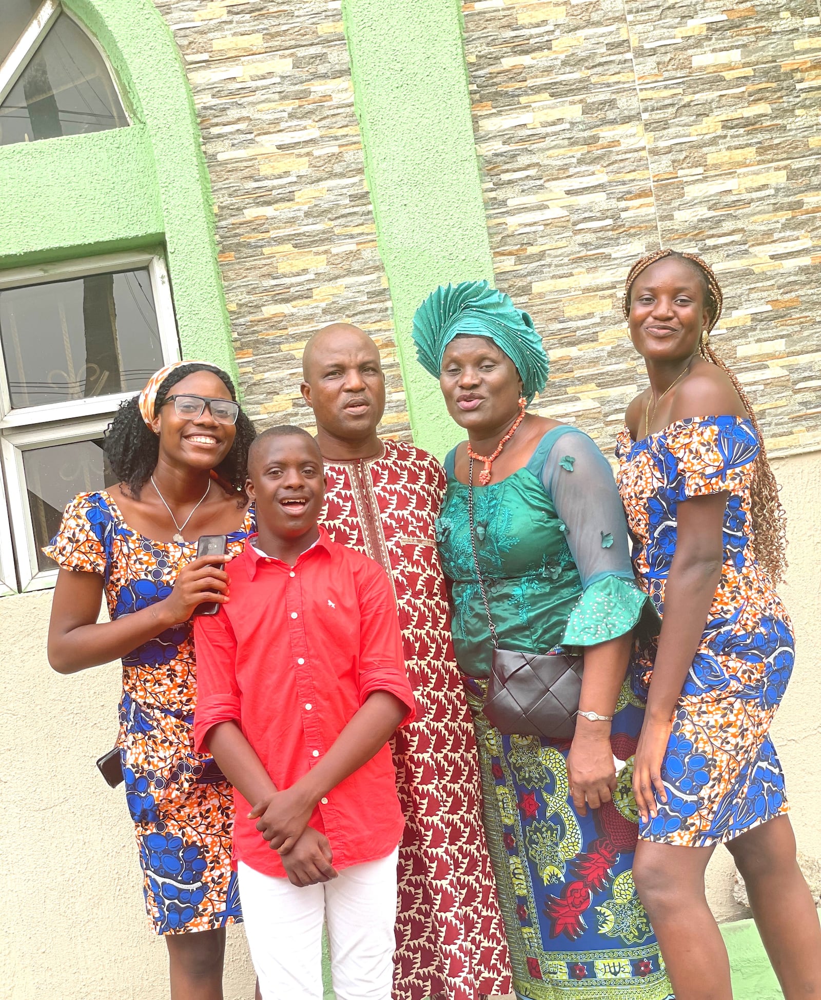 Grace Okih and her family: (left to right) older sister Chelsea; younger brother Joel; dad Andrew; mom Julie; and Grace (Older brother Andy not pictured). CONTRIBUTED PHOTO