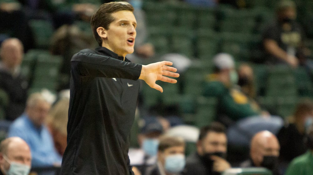 Wright State head coach Clint Sargent as pictured coaching during a game Green Bay. CONTRIBUTED