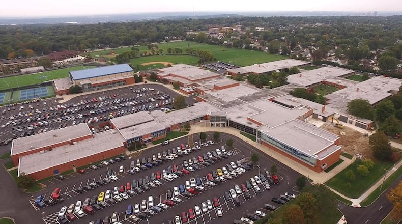Kettering Fairmont High School will add another building to its campus by August 2020. The new building will be at the top of this photo, on grass between the baseball diamond and northernmost buildings. TY GREENLEES / STAFF