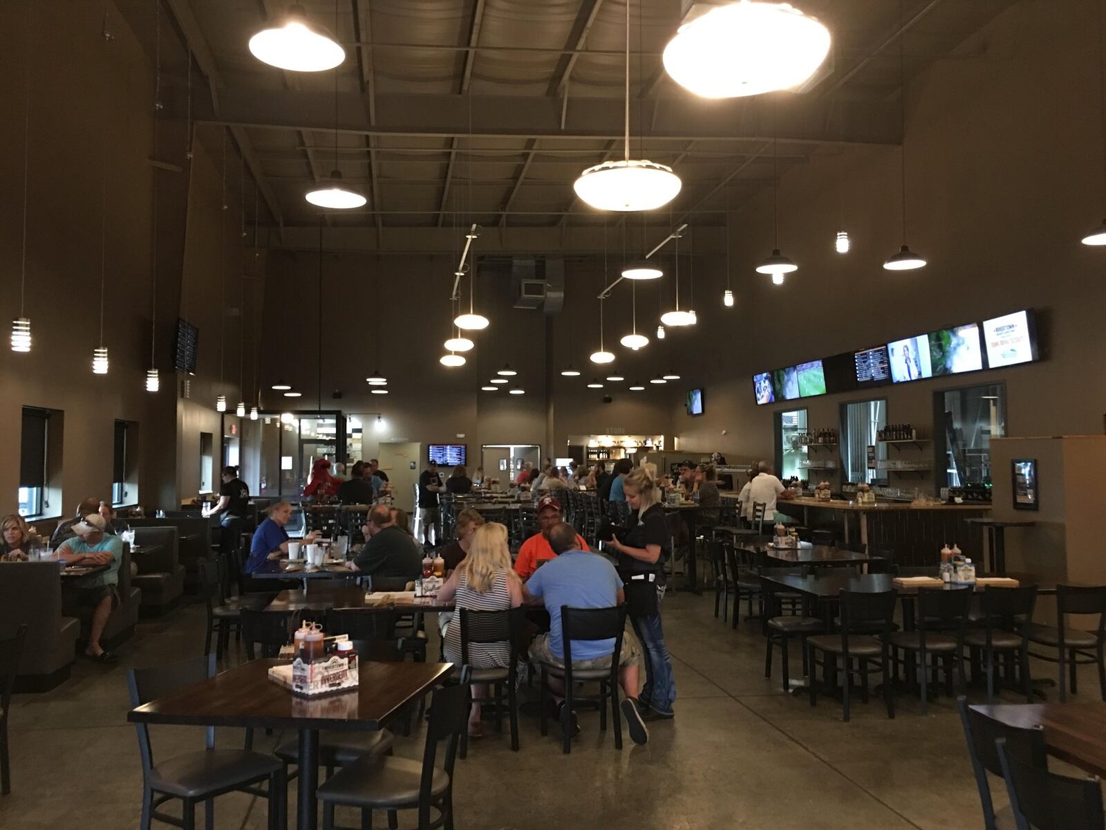Rivertown Brewery and Barrel House in Monroe’s huge, 4,00-square-foot dining room has a pleasing industrial feel and great views of the brewing operations. CONTRIBUTED/ALEXIS LARSEN