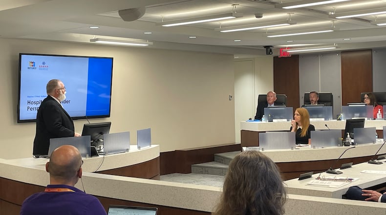 The Montgomery County Behavioral Health Task Force gave its recommendations to the Montgomery County commission on Tuesday. Stephen O'Neal, a leader at Kettering Health, addresses the commission.