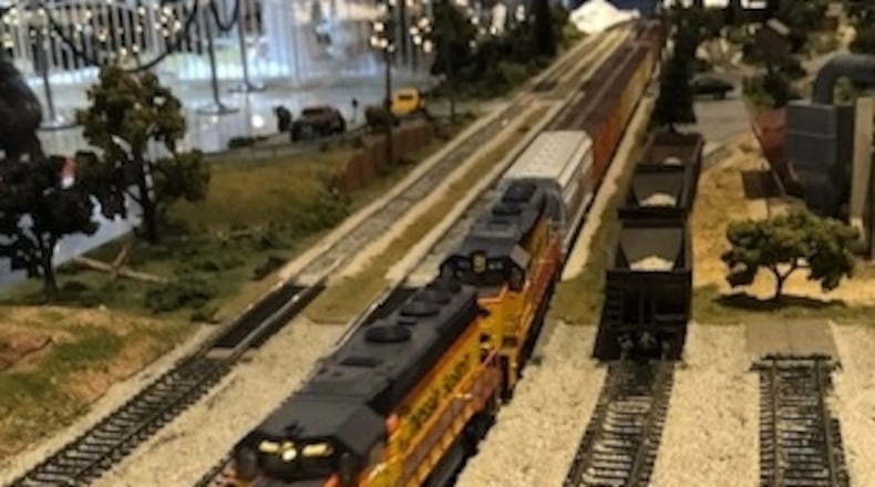 Model trains will be on display daily during regular Liberty Center hours from Dec. 16 through Dec. 27 in The Foundry, near Santa Claus. CONTRIBUTED