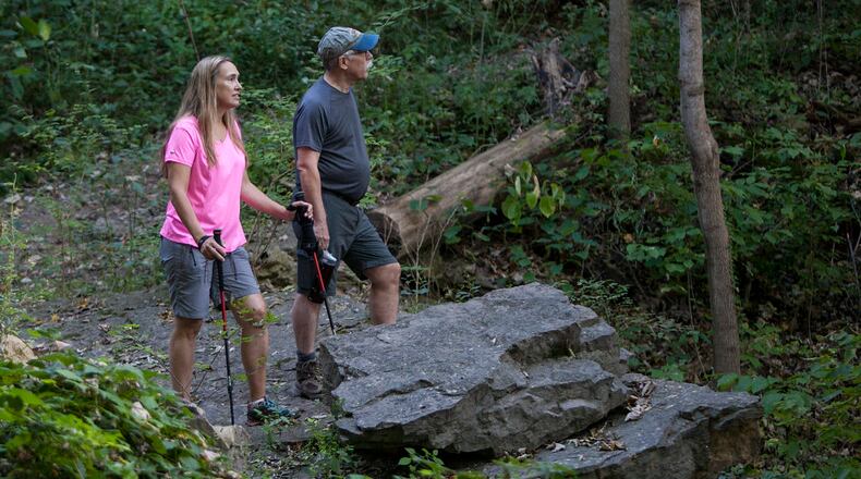 Hiking in Taylorsville MetroPark. FIVE RIVERS METROPARKS