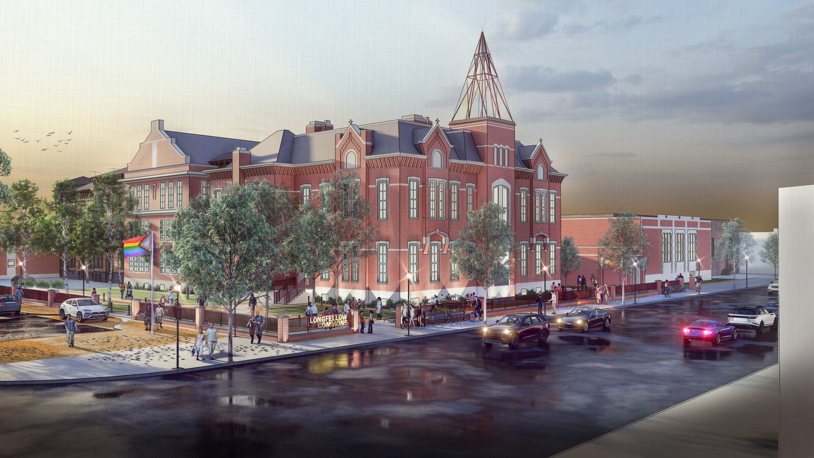 A rendering provided by CareSource of the senior living facility that will be located at the site of the former Longfellow School. CONTRIBUTED