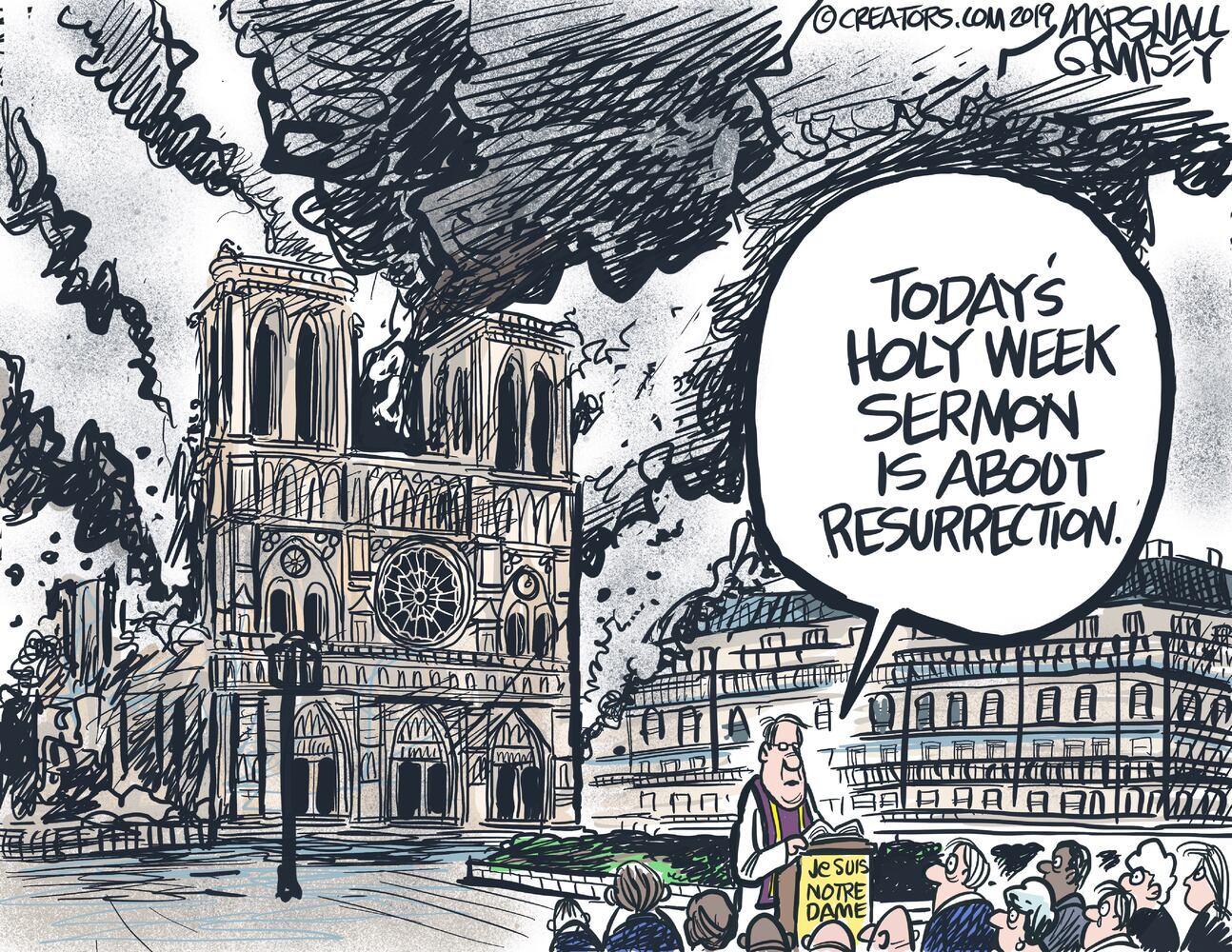 Week in cartoons: Notre Dame Cathedral fire, Tiger Woods and more