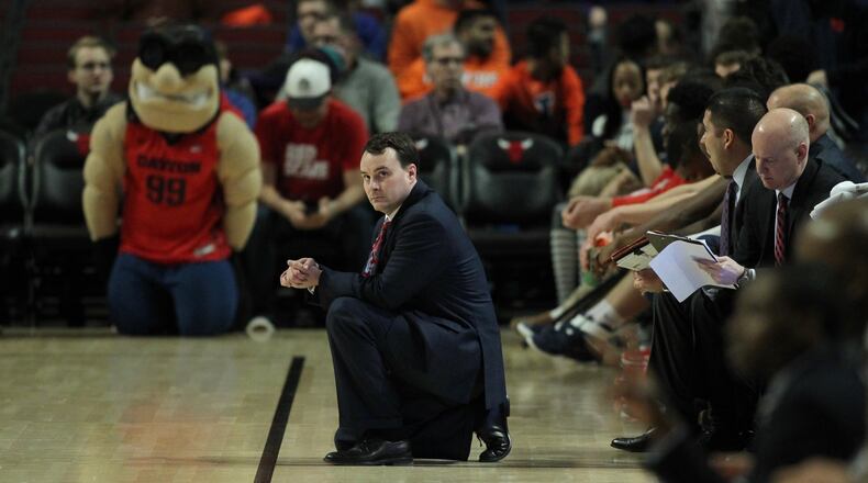 Dayton’s Archie Miller watches a game against Northwestern on Saturday, Dec. 17, 2016, at the United Center in Chicago. David Jablonski/Staff