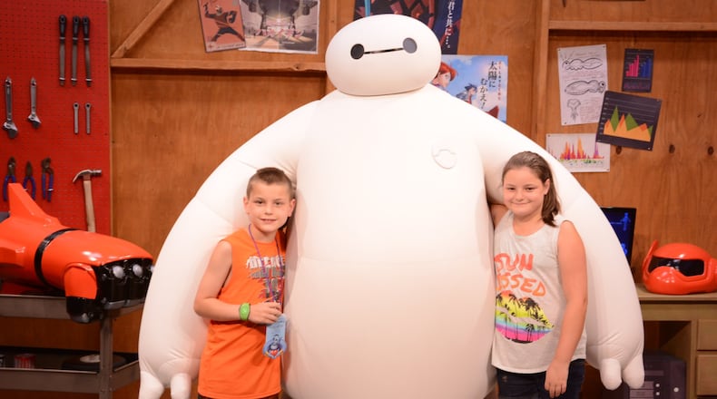 Leland and his sister Hannah meet Baymax from the “Big Hero” movies at Walt Disney World. CONTRIBUTED