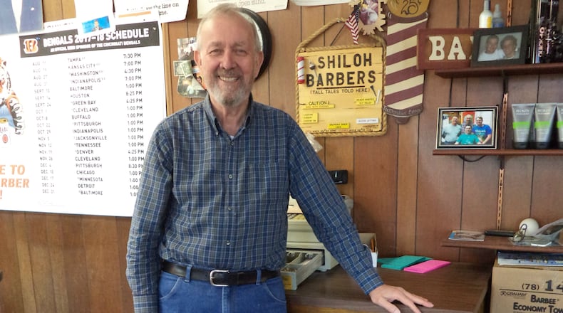 Dale Marchal, owner of Shiloh Barbers in Harrison Twp., has been cutting hair for nearly 50 years. CONTRIBUTED