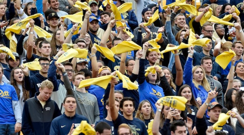 Pitt fans cheer on their team against Georgia Tech at Heinz Field. (Matt Freed/Pittsburgh Post-Gazette/TNS)