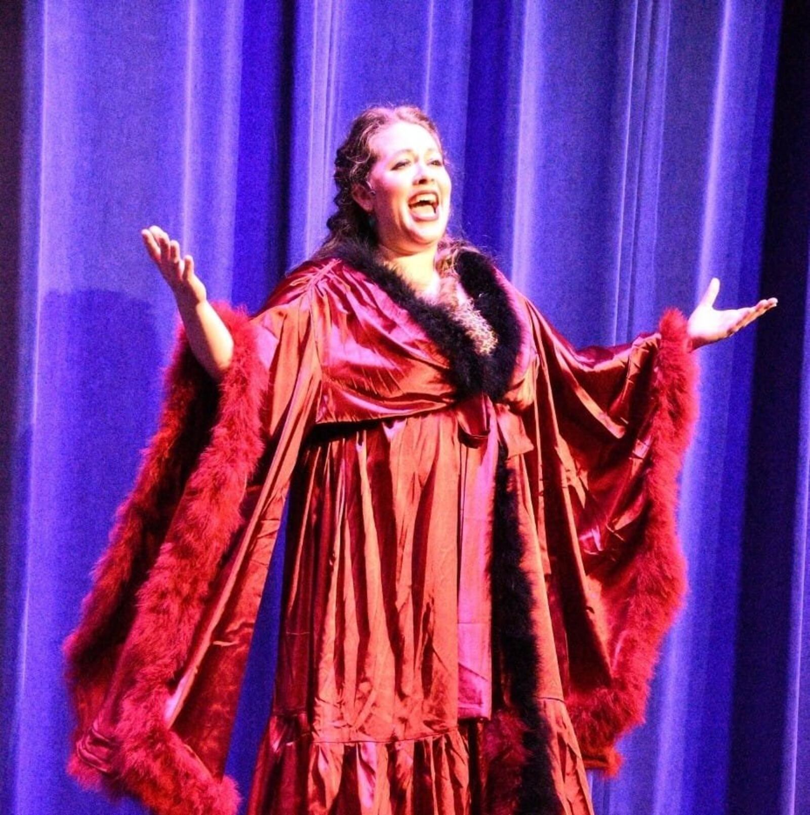 Jackie Randall as The Lady of the Lake sings "The Diva's Lament" in Dayton Playhouse's production of "Monty Python's Spamalot." PHOTO BY DANA KARRICK