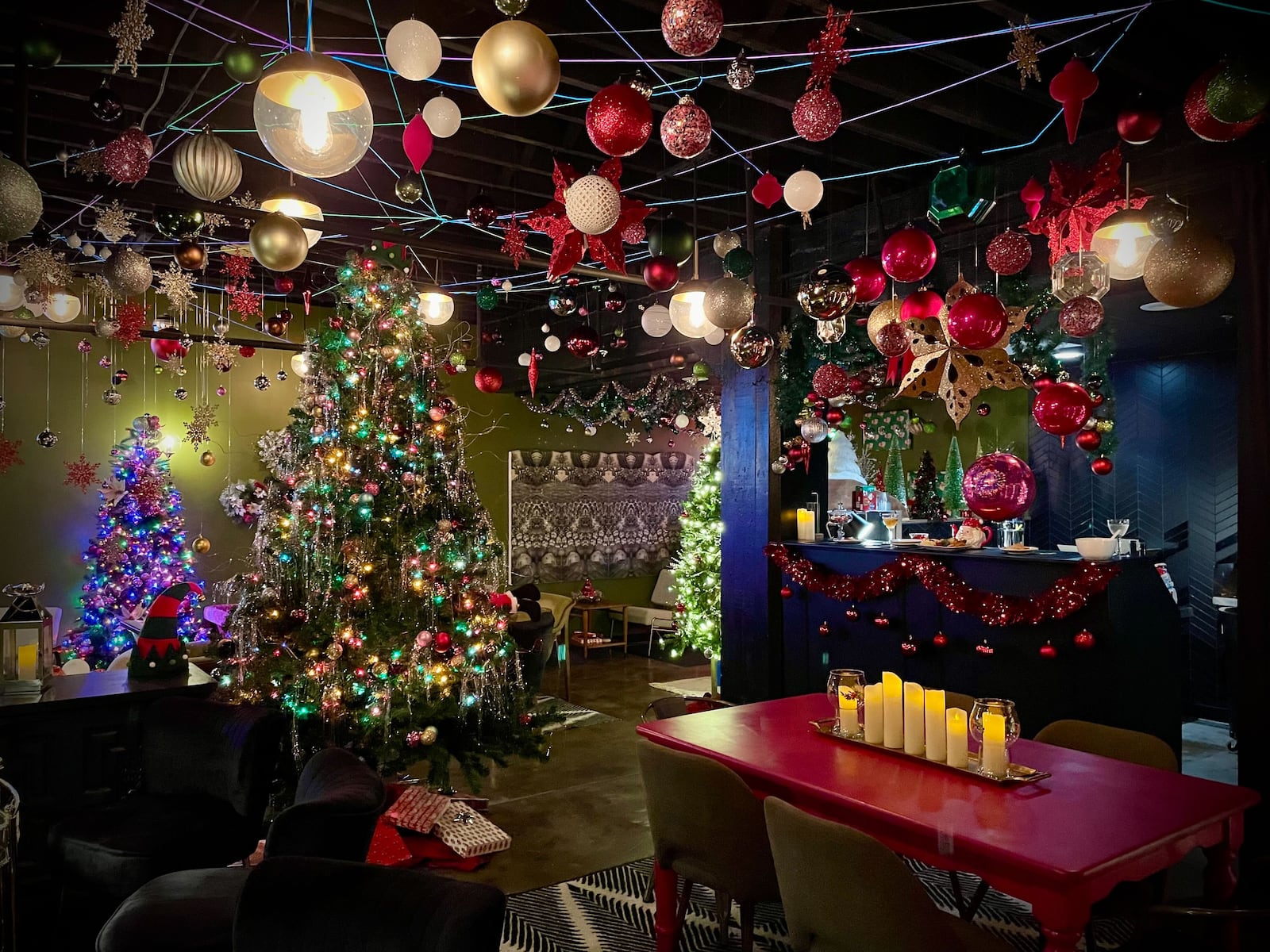 The cocktail lounge in the basement of Cherry Street Bottle Shop in Troy will be transformed into a Christmas pop-up bar this holiday season. NATALIE JONES/STAFF