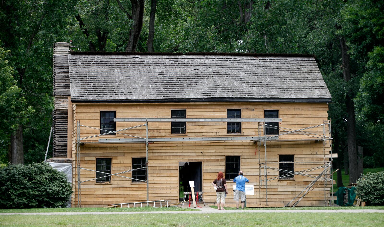 July 3, 2014: Newcom Tavern, now located at Carillon Park in Dayton, was built in 1798 by Col. George Newcom, one of Dayton's first settlers. The tavern was located at the Main St. and Water St., (now Monument St.) in downtown Dayton.
