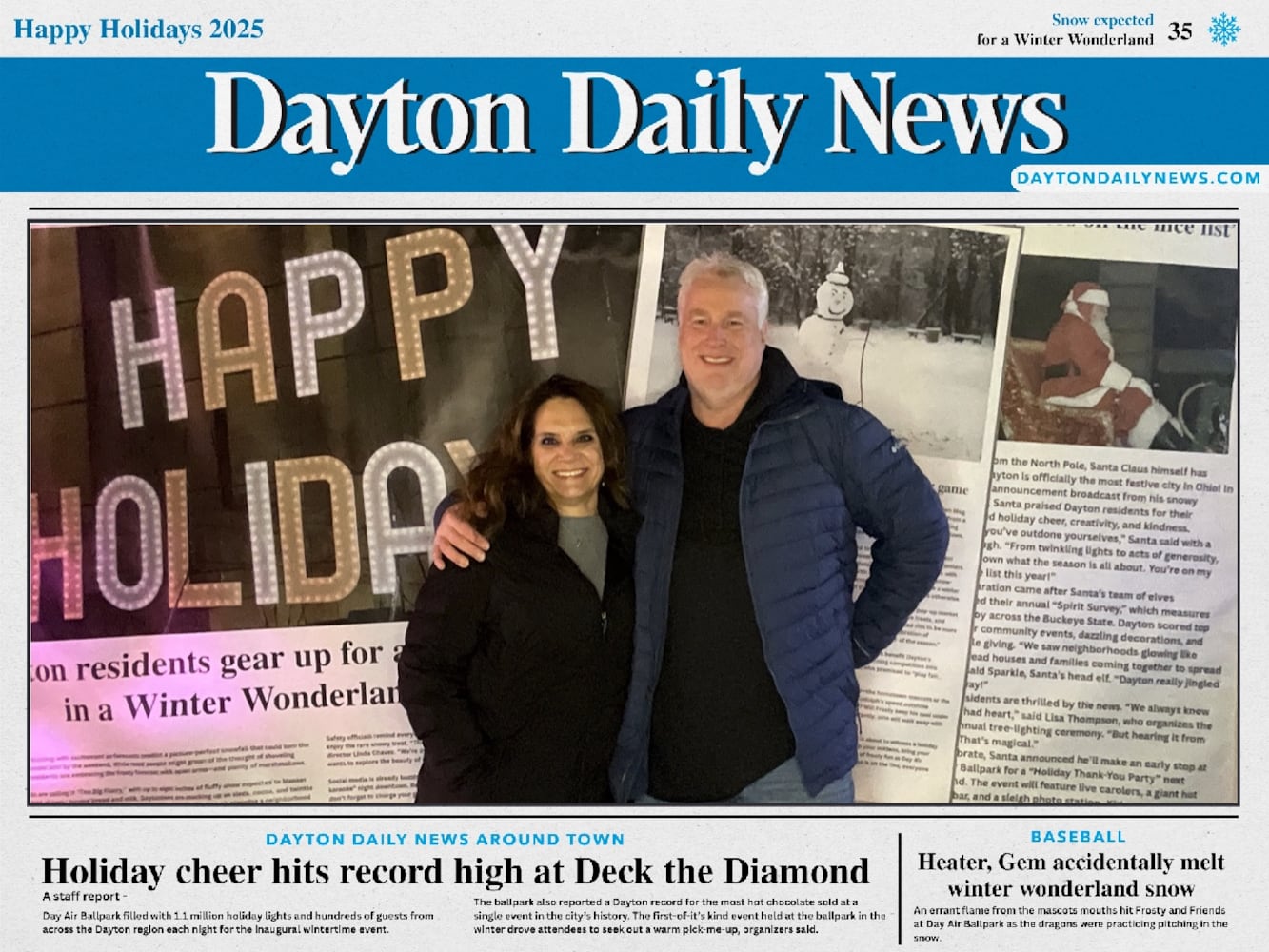 "Front Page News" photobooth at Deck the Diamond