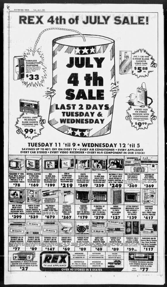 Fourth of July advertisement pages