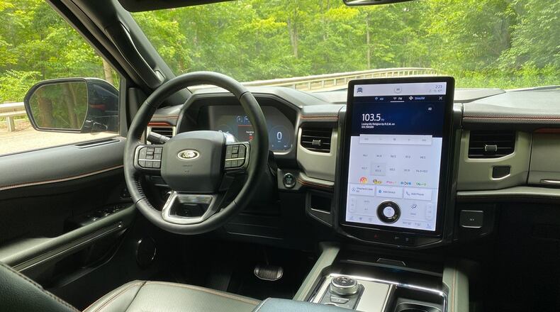 A 12-inch touchscreen is standard in the Ford Expedition, but this tester came with a 15.5-inch vertical touchscreen equipped with Ford’s new Sync 4 system. This is the latest version of Ford’s infotainment system. Contributed photo