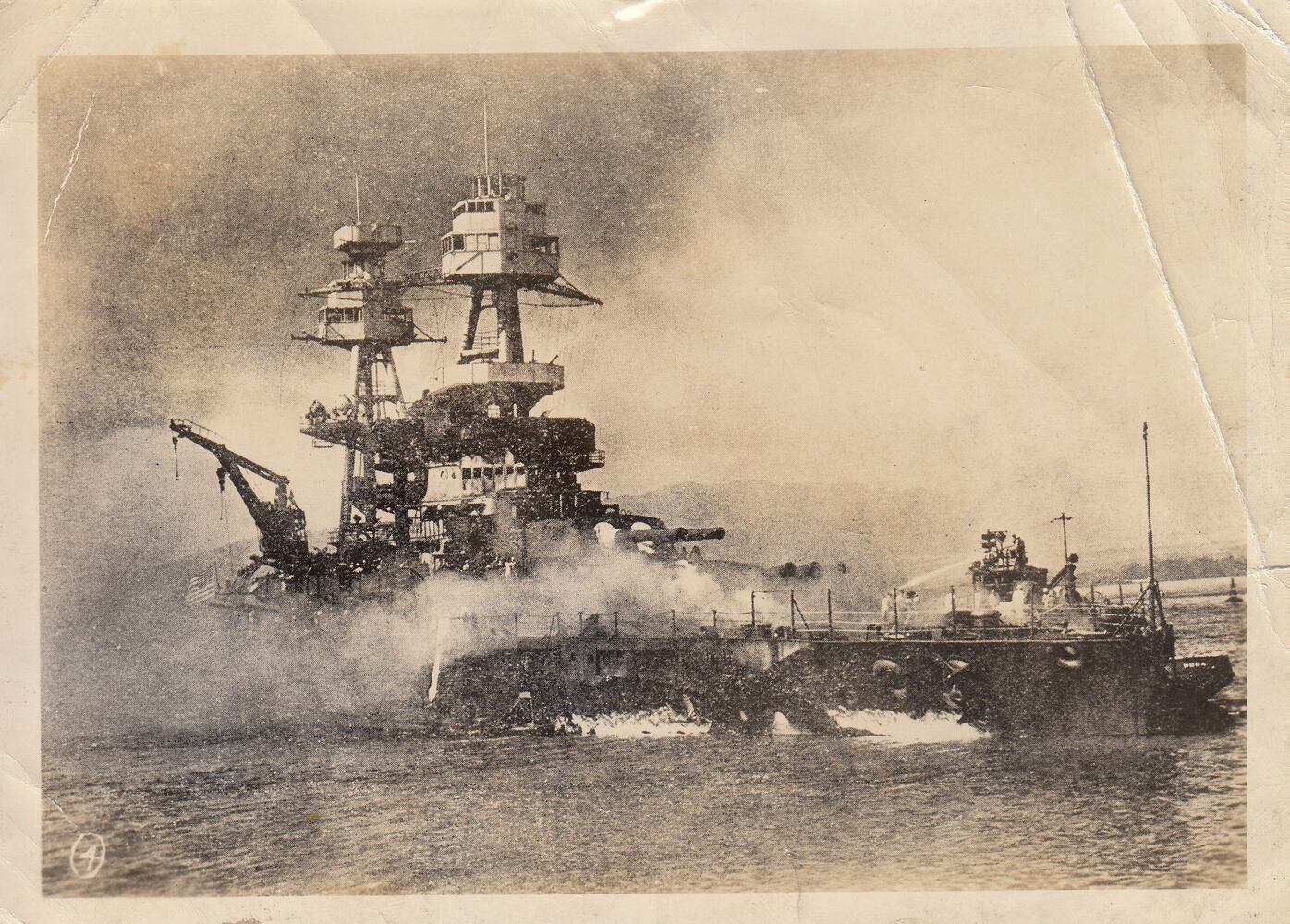 Pearl Harbor photographed moments after attack